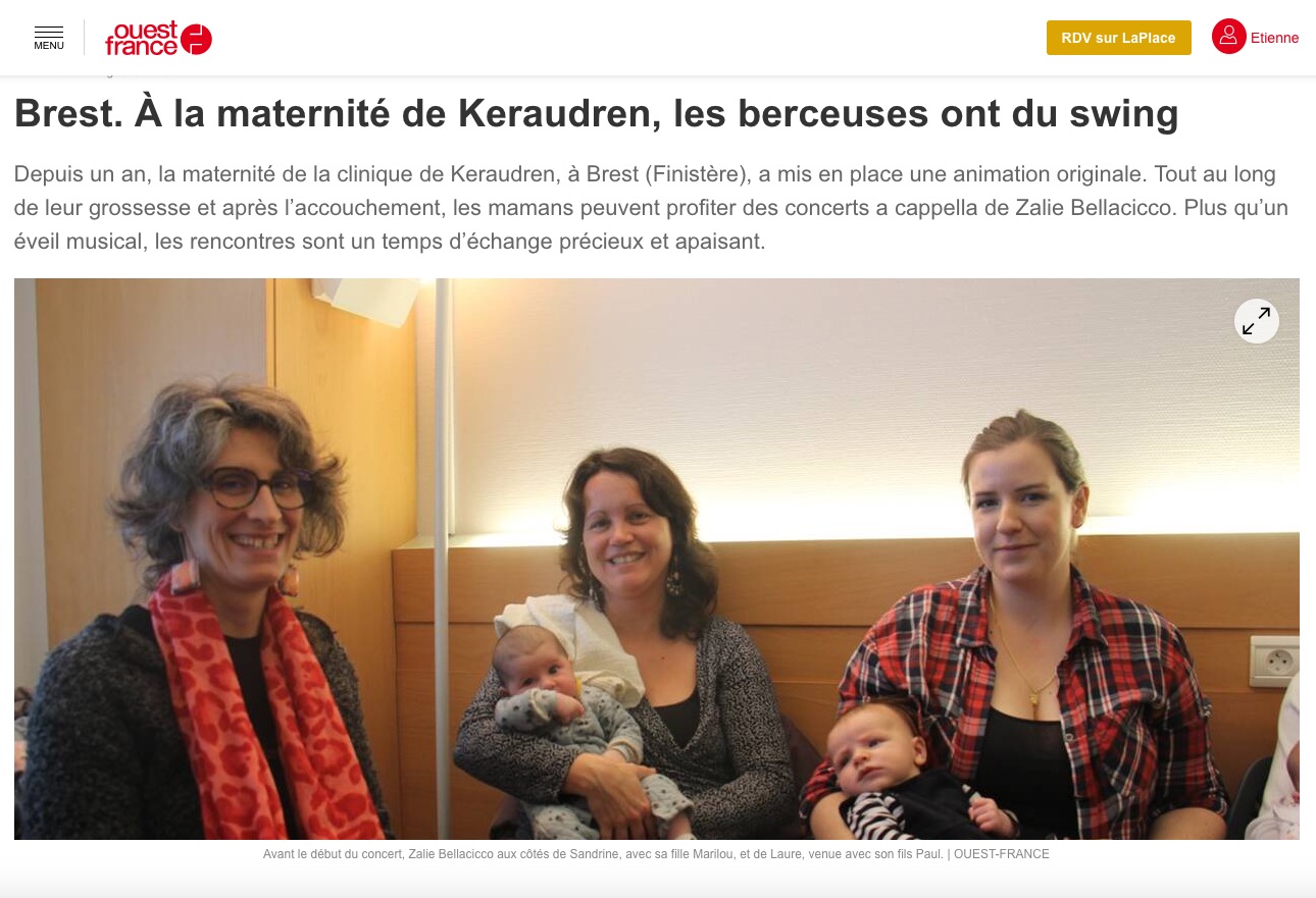 Zalie Bellacicco à la maternité Keraudren