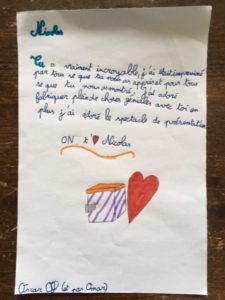 mots des élèves à Nicolas Hergoualc'h