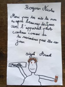 mots des élèves à Nicolas Hergoualc'h